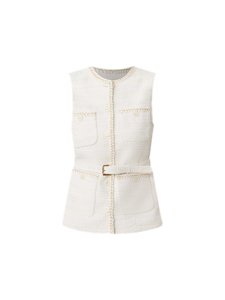 トップス candy tweed vest/white トップス candy tweed vest/white White Tweed Vest Top