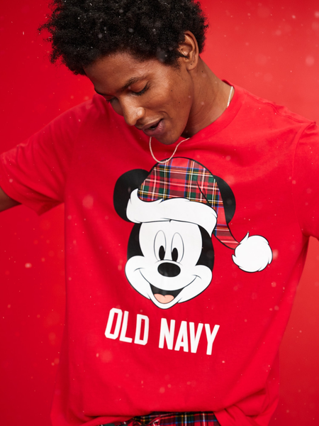 Old Navy x Disney Mickey Mouse & Friends Printed Flannel Pajama Set for Men