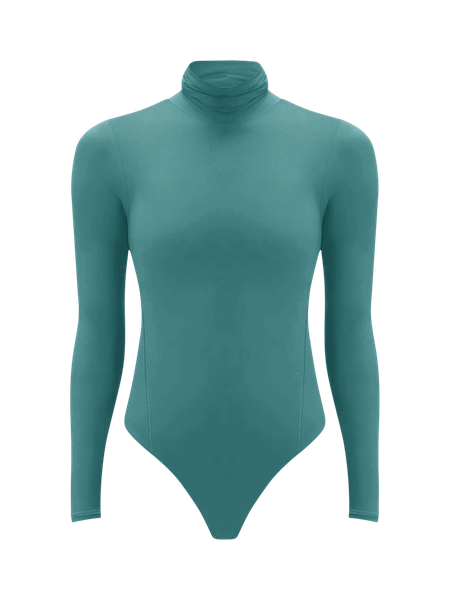 LPU turtle neck knitted bodysuit